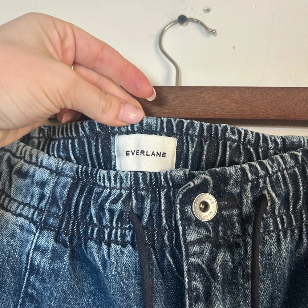 EUC Everlane Baggy Drawstring Jean Women Size M Medium Blue Denim Seam Detail - Picture 6 of 8